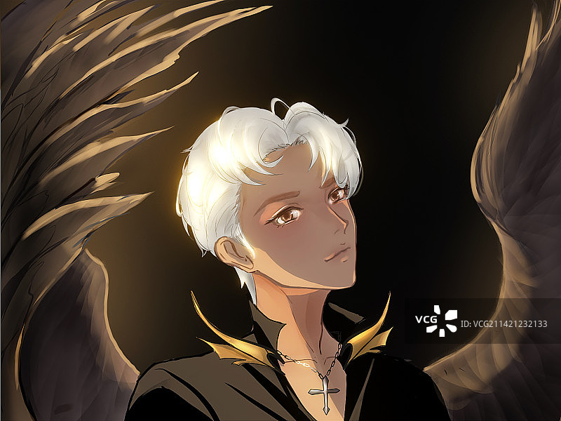 万圣节银发少年图片素材