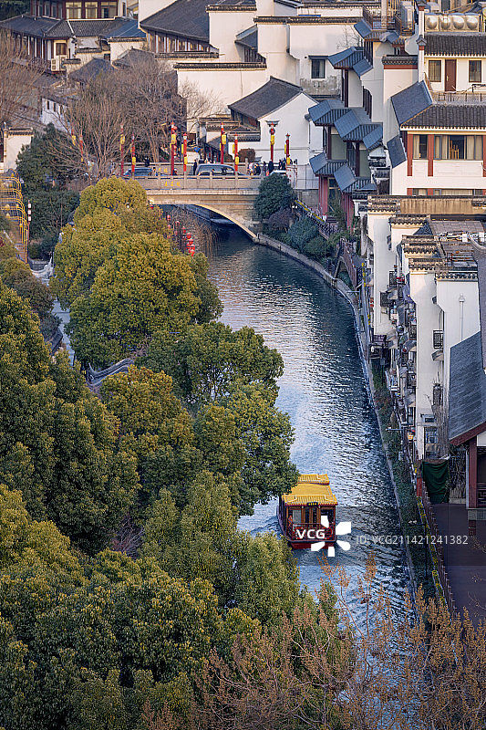 南京夫子庙秦淮河风光图片素材