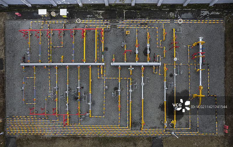 俯瞰四川的一处天然气集输站图片素材