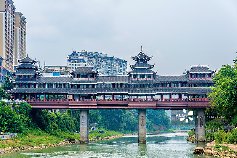 中国湖北恩施风雨桥图片素材