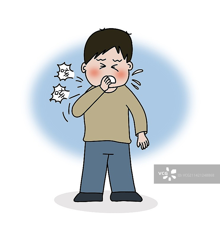 插画：感冒咳嗽图片素材