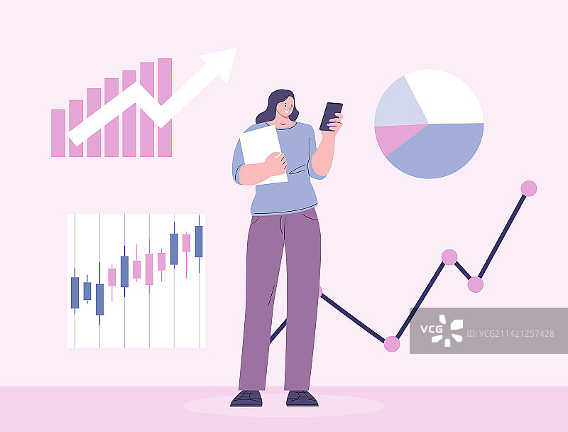 女性金融分析投资银行图片素材