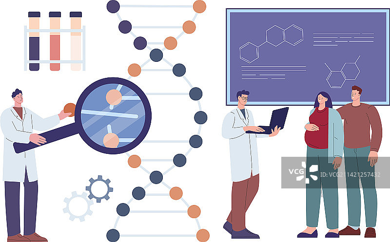 孕妇夫妇妊娠基因测试图片素材