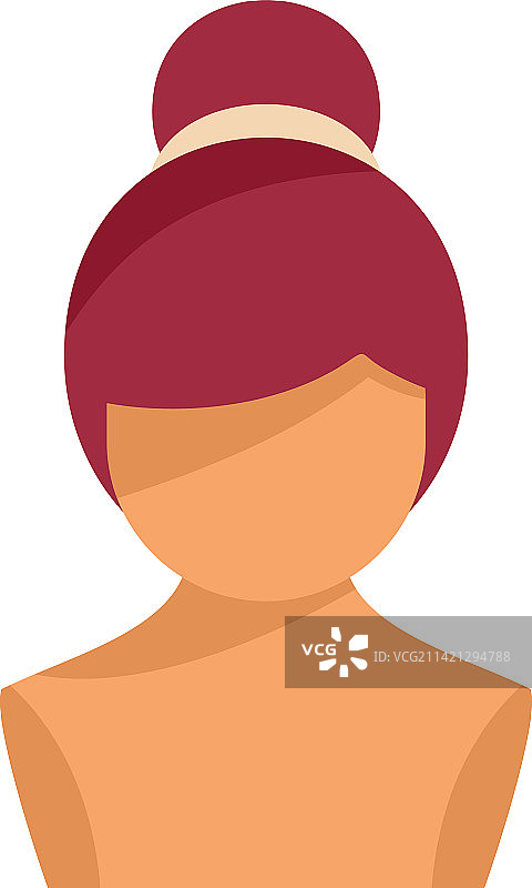 假发图标：扁平风格图片素材