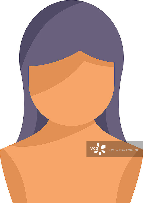 时尚假发图标，扁平发型图片素材