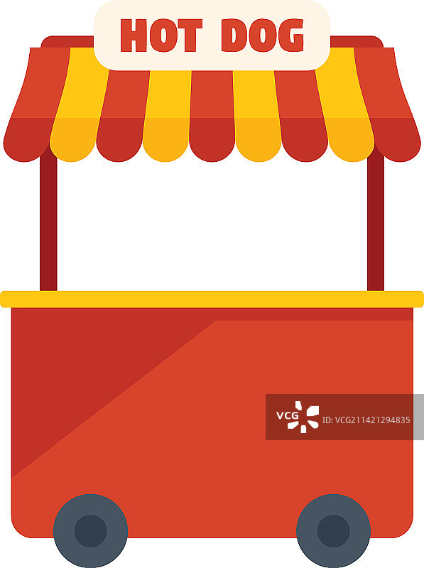 扁平风格热狗美食摊位图标图片素材