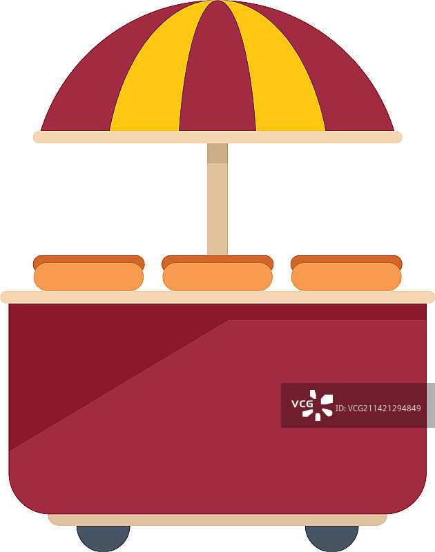热狗摊位扁平图标图片素材