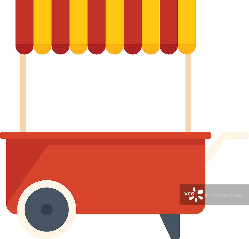 热狗店图标扁平风餐车图片素材