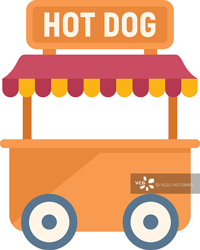 城市热狗小吃扁平图标图片素材
