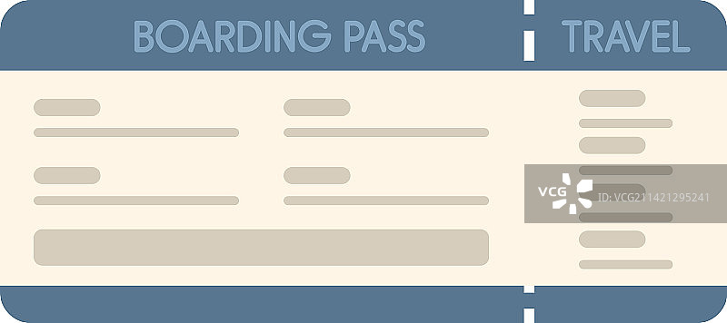 机场通行证机票扁平图标图片素材