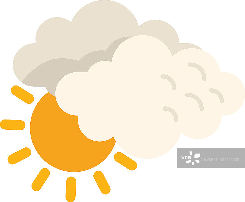 晴天多云图标扁平降雨预报图片素材