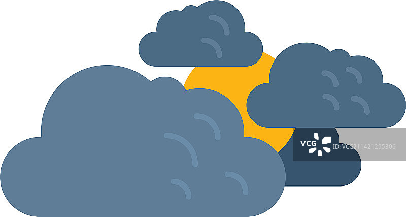 多云天气阳光图标图片素材