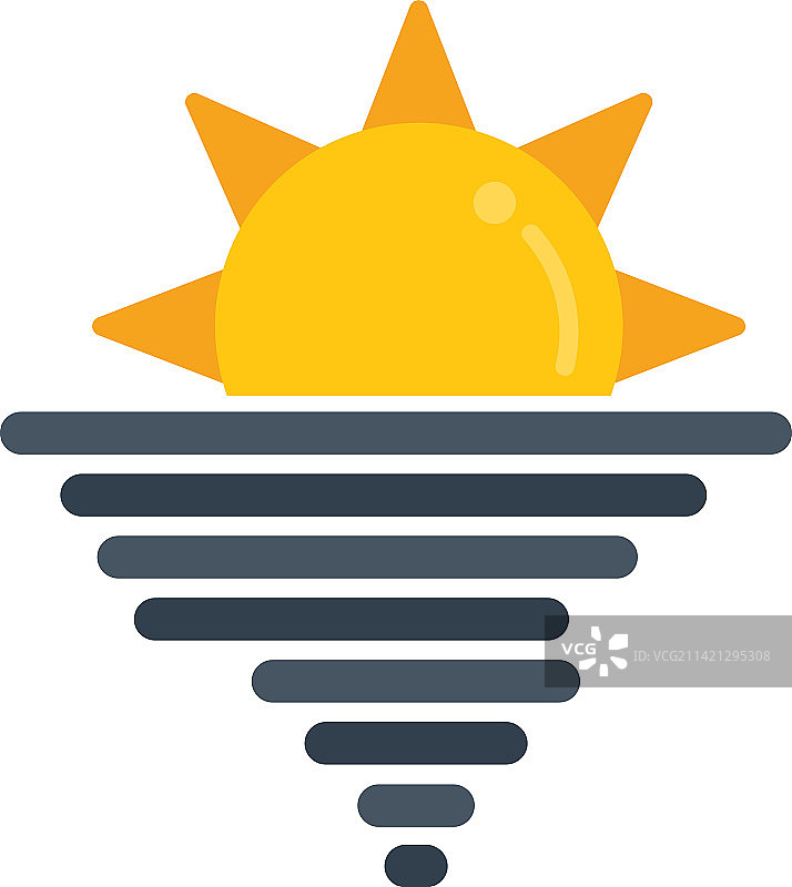 多云天气日落图标图片素材