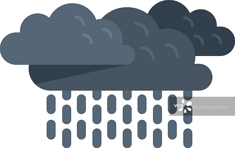 多云雨图标扁平冷雾图片素材