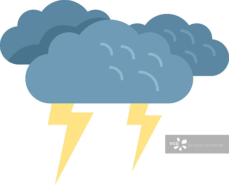 雷暴图标扁平云雨图片素材
