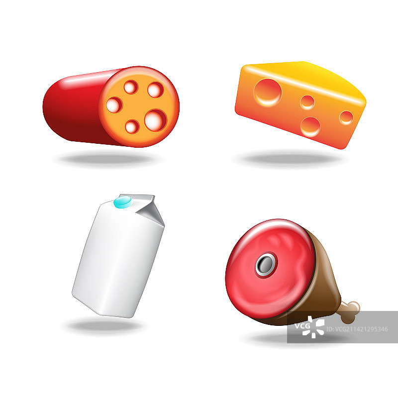 香肠、奶酪、牛奶和肉图片素材
