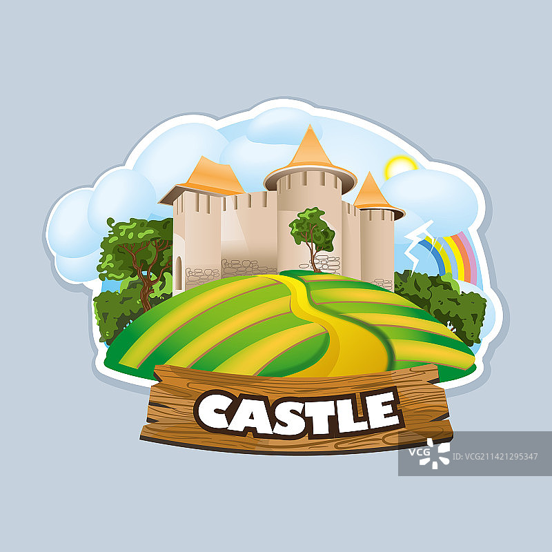 山上的古老堡垒图片素材