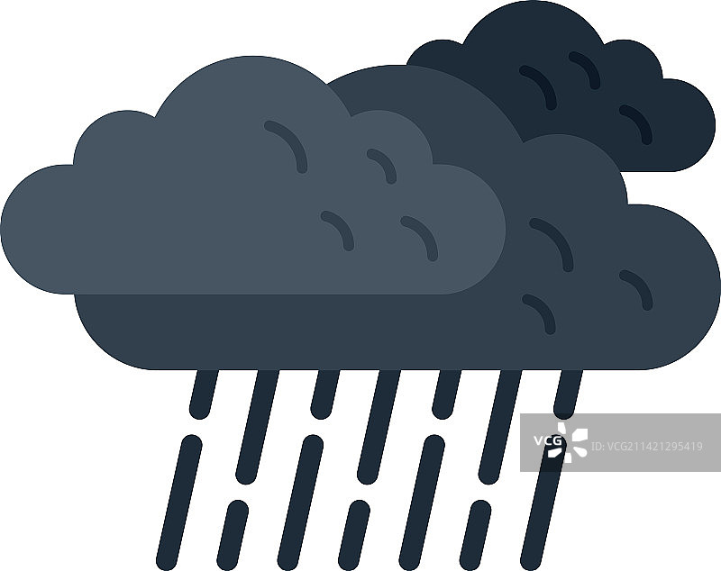 扁平风格多云雨天图标图片素材