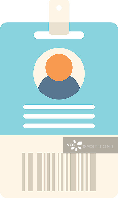 个人身份卡图标扁平通行证办公室图片素材