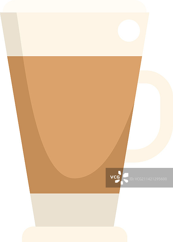 扁平风格咖啡杯拿铁玻璃图标图片素材