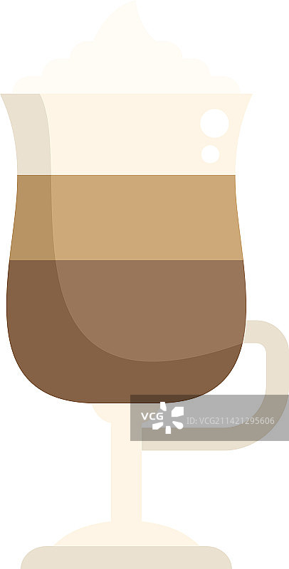 美式拿铁咖啡馆扁平图标图片素材