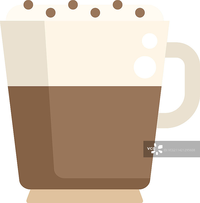 奶油拿铁扁平咖啡杯图标图片素材