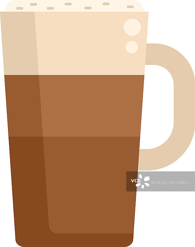 心形拿铁图标扁平咖啡杯图片素材