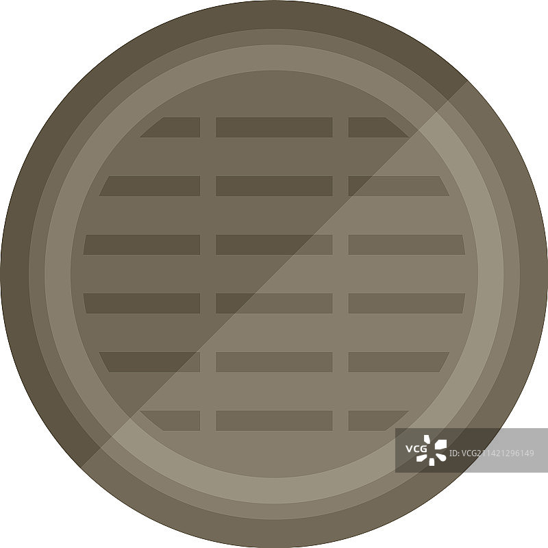 钢铁井盖图标，扁平城市道路图片素材