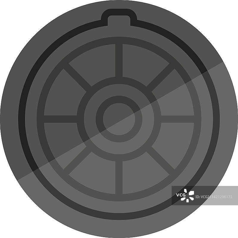 舱口盖沙井盖图标扁平城市道路图片素材