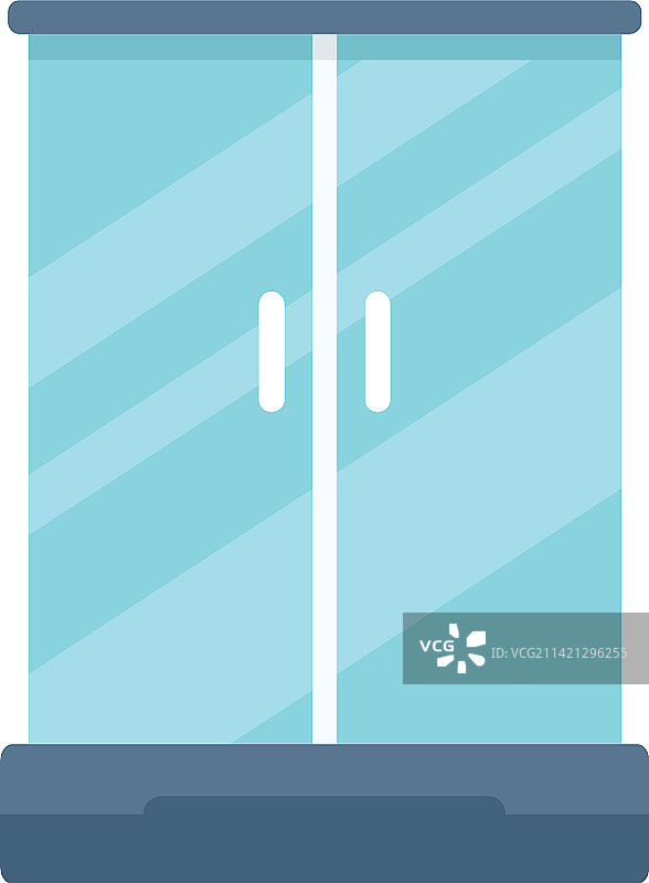 淋浴间图标扁平玻璃隔间图片素材