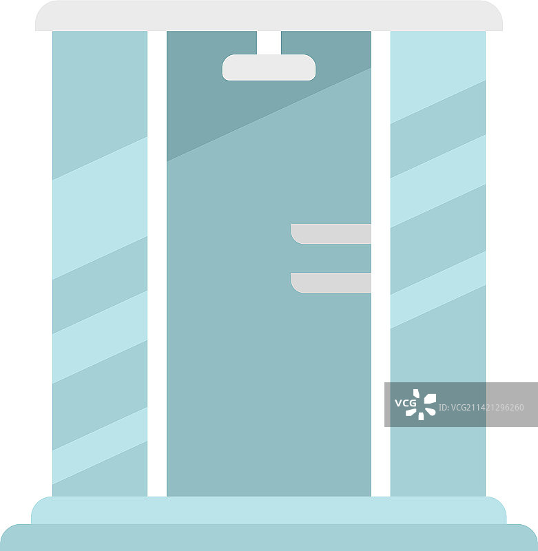 淋浴房图标扁平玻璃门图片素材