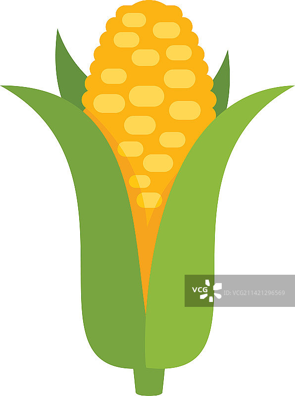 转基因玉米图标，扁平DNA食品图片素材
