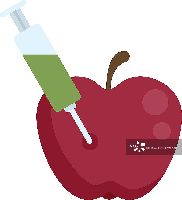注射器苹果转基因图标扁平农业图片素材