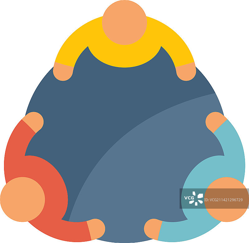 团队合作图标扁平服务团队图片素材