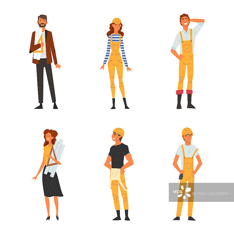 建筑工人、建筑师、工程师、工头、修理工图片素材