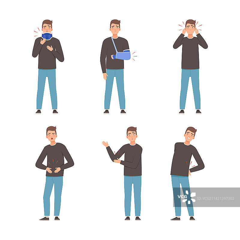 男人因疾病感到身体疼痛图片素材