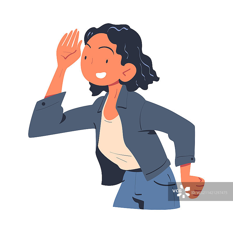 眺望远方的快乐女人图片素材