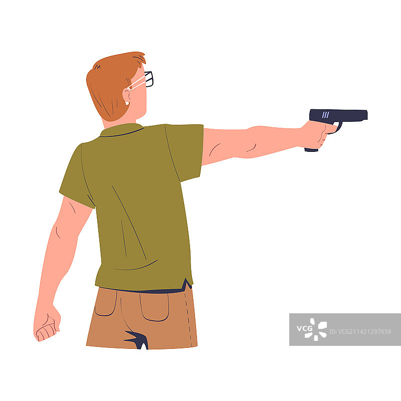 男人在射击场用枪瞄准目标图片素材