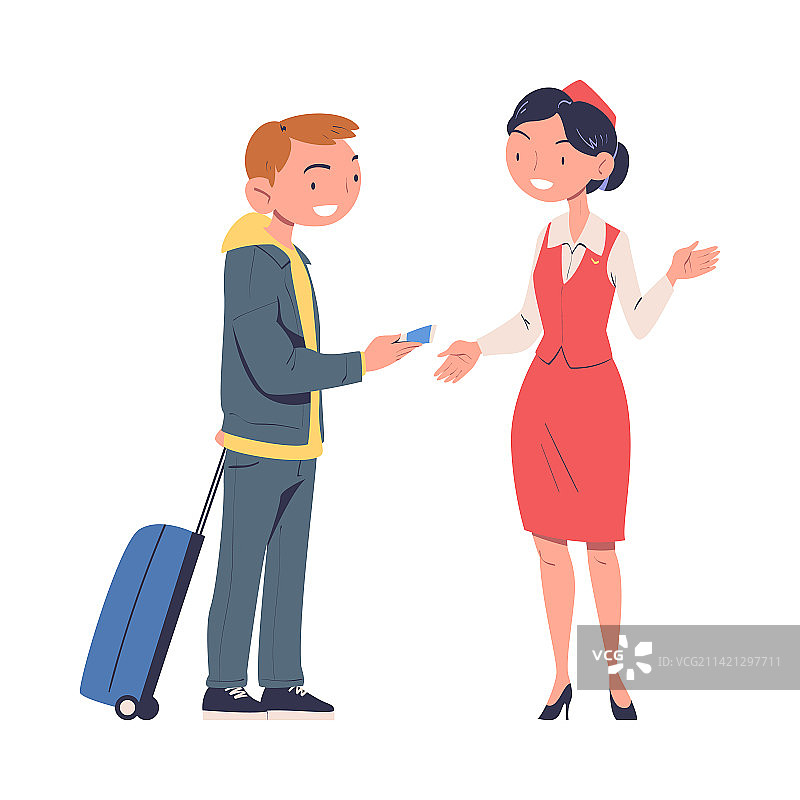 男子在机场登机口带着行李图片素材