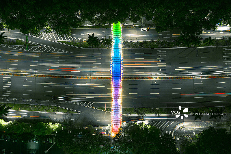 深圳滨海大道七彩天桥图片素材