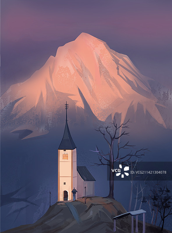 风景插画图片素材