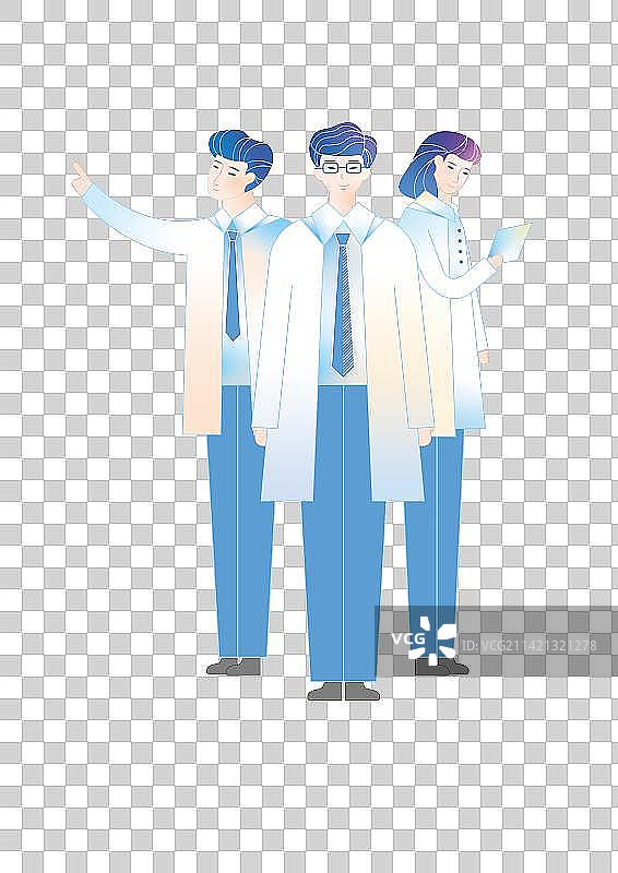 3个科学家图片素材