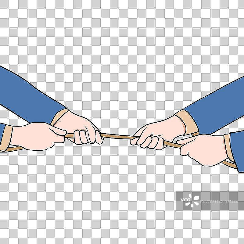 拔河手势卡通插画图片素材