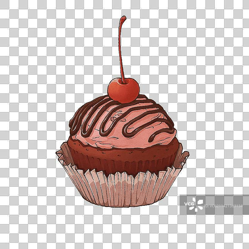 樱桃小蛋糕图片素材