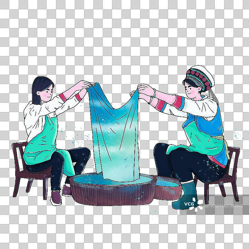 中国非遗文化苗族扎染工艺图片素材