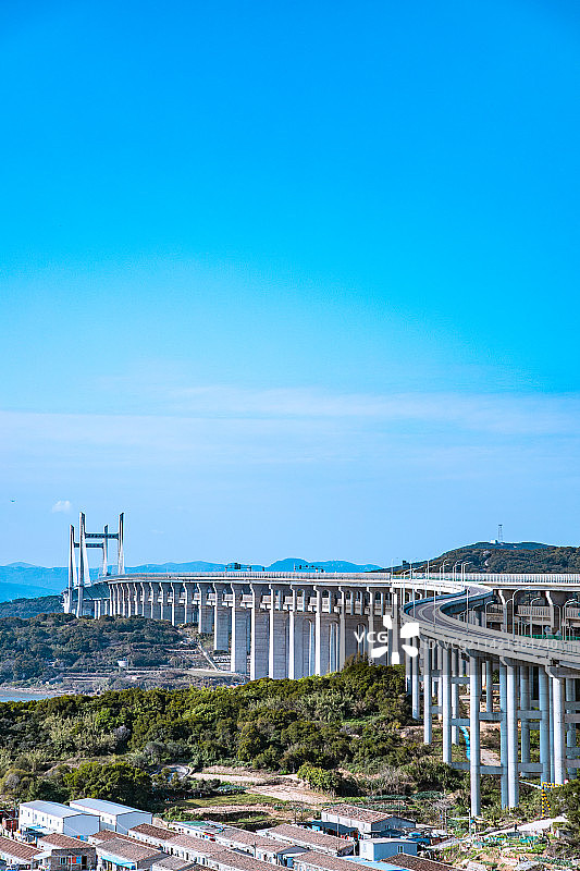 福建省福州市平潭县大练岛-跨海大桥风光图片素材