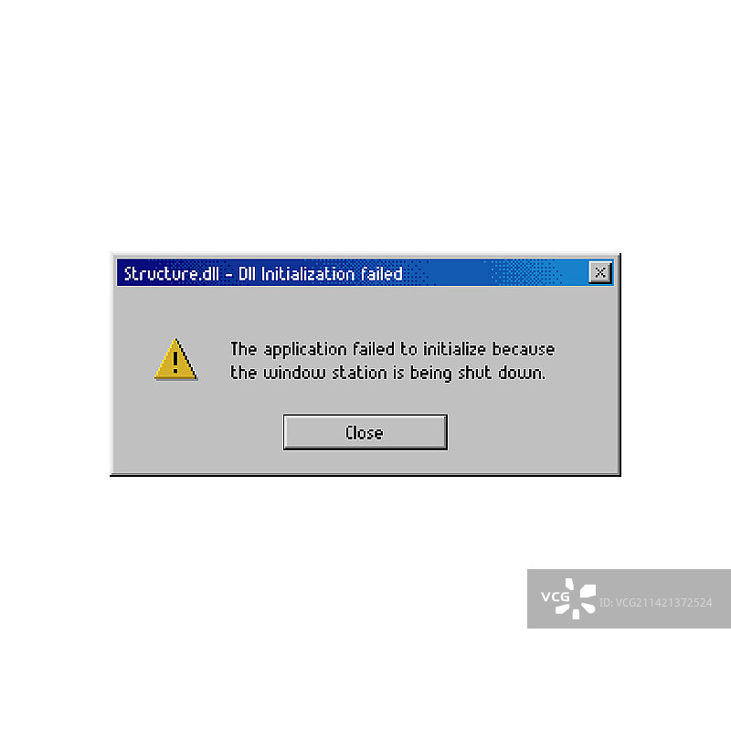 错误窗口消息DLL初始化失败图片素材