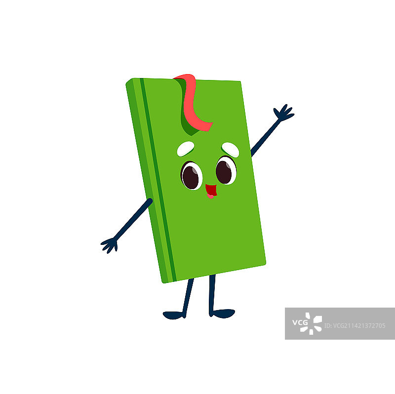 卡通硬皮绿皮书角色图片素材