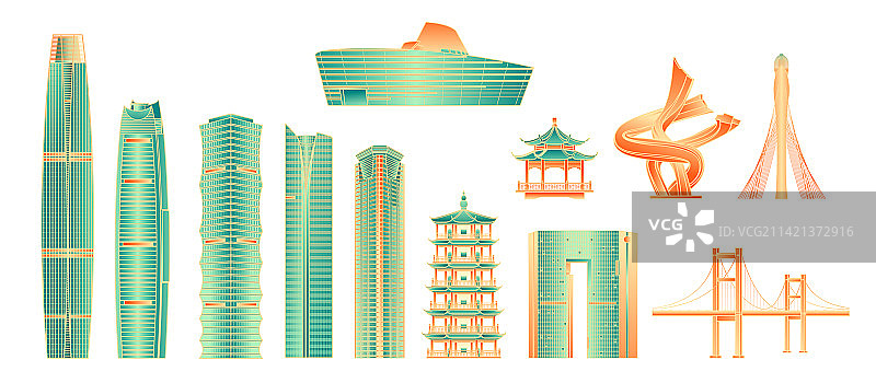 广东东莞城市建筑矢量插画图片素材