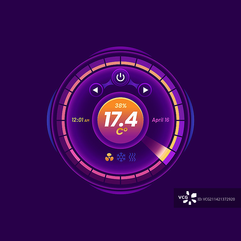 智能温控器屏幕控制拨盘图片素材